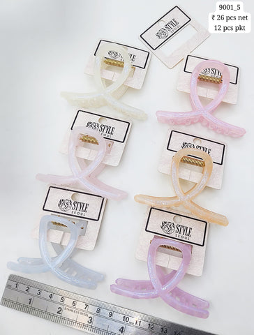 Plastic Hair Clutcher Claw Clip- For Woman & Girl (12 Piece Packet)