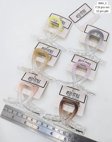 Plastic Hair Clutcher Claw Clip- For Woman & Girl (12 Piece Packet)
