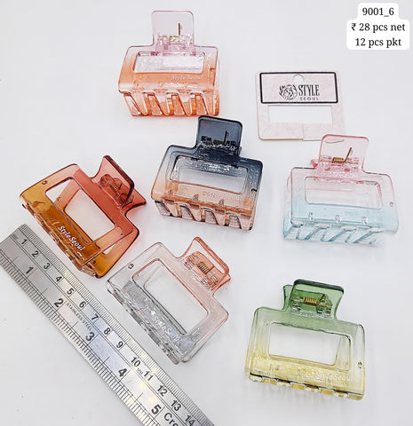 Plastic Hair Clutcher Claw Clip- For Woman & Girl (12 Piece Packet)