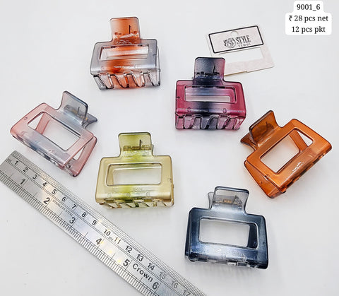 Plastic Hair Clutcher Claw Clip- For Woman & Girl (12 Piece Packet)
