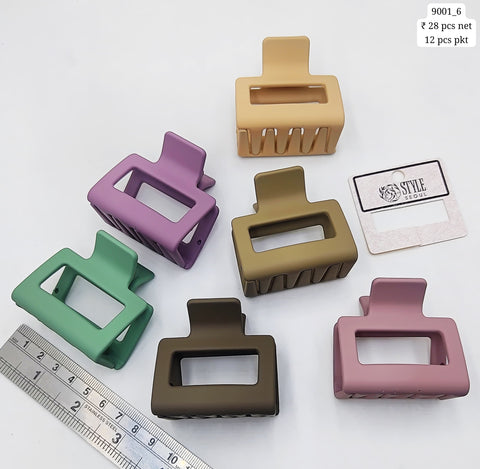 Plastic Hair Clutcher Claw Clip- For Woman & Girl (12 Piece Packet)