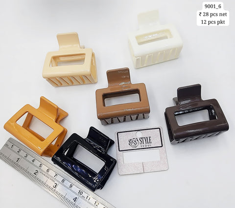 Plastic Hair Clutcher Claw Clip- For Woman & Girl (12 Piece Packet)