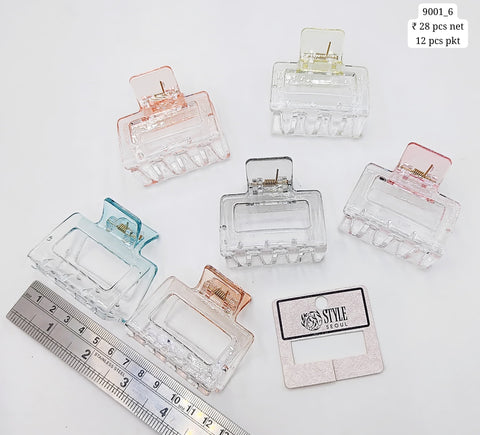 Plastic Hair Clutcher Claw Clip- For Woman & Girl (12 Piece Packet)