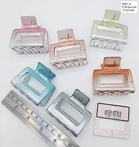 Plastic Hair Clutcher Claw Clip- For Woman & Girl (12 Piece Packet)