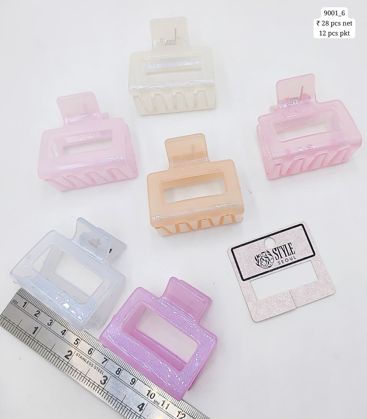 Plastic Hair Clutcher Claw Clip- For Woman & Girl (12 Piece Packet)