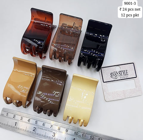 Plastic Hair Clutcher Claw Clip- For Woman & Girl (12 Piece Packet)
