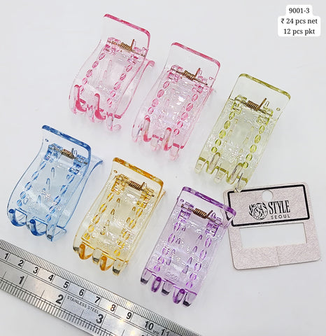 Plastic Hair Clutcher Claw Clip- For Woman & Girl (12 Piece Packet)