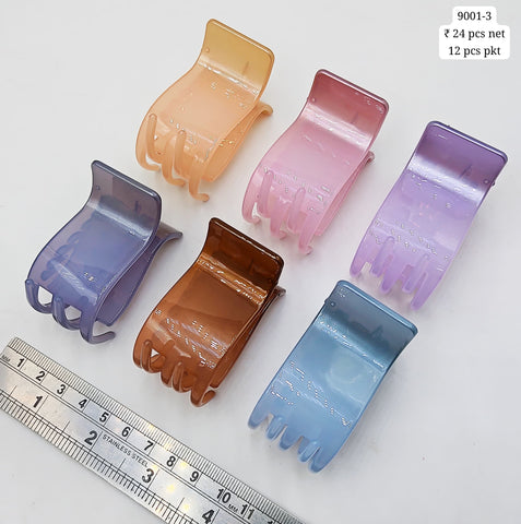Plastic Hair Clutcher Claw Clip- For Woman & Girl (12 Piece Packet)