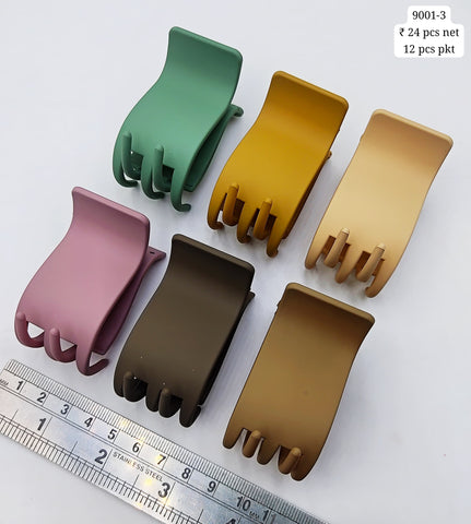 Plastic Hair Clutcher Claw Clip- For Woman & Girl (12 Piece Packet)