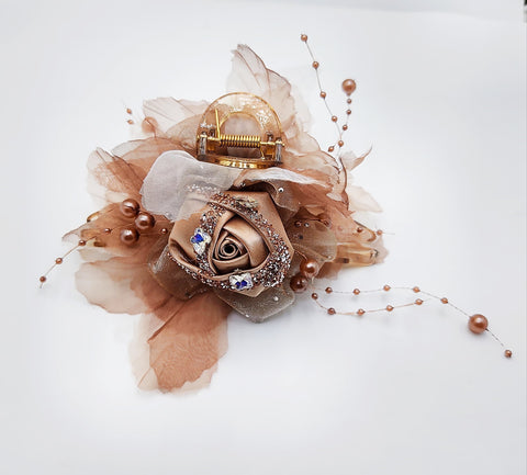 Fancy Rose Hair Clip (12 Piece Packing)