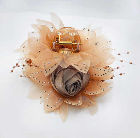 Fancy Rose Hair Clip (12 Piece Packing)