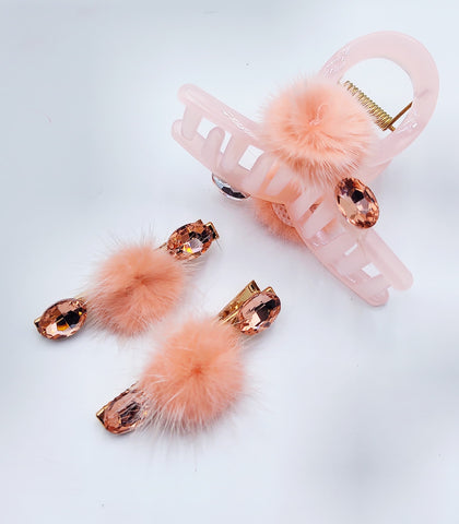 Fancy Rose Hair Clip 3 | Piece Set | (12 Set Box  Packing)