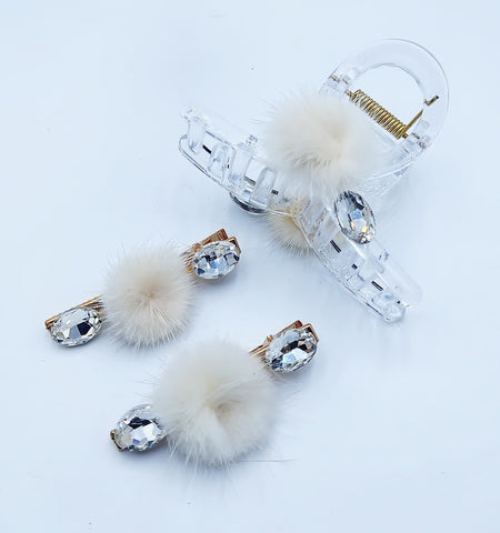Fancy Rose Hair Clip 3 | Piece Set | (12 Set Box  Packing)