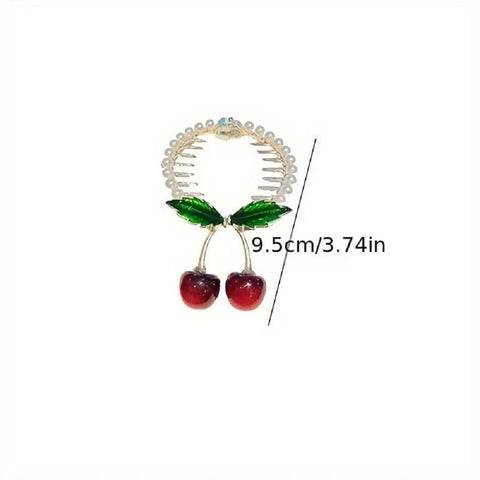 Impression Pack of 12 Pcs (  Cute Pearls  Fruit  Cherry Pearl Diamond) Hair Clip