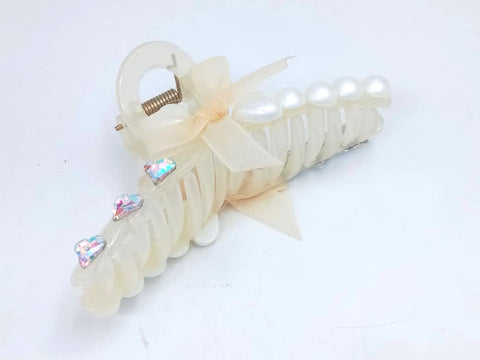 Impression Pack of 12 Pcs Pearl Style Hair Clutcher Beads Hair  Plastic Clutcher