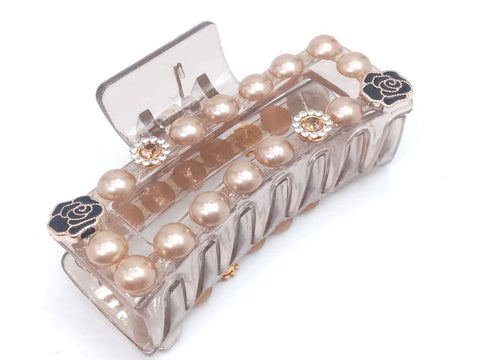 Impression Pack of 12 Pcs Pearl Style Hair Clutcher  Plastic Hair Clutcher