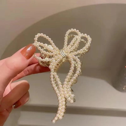 Impression Pack of 12 Pcs Pearl  Latest  Style Hair Clutcher Beads Hair Clutcher