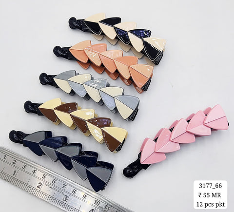 Impression Banana Hair Clip Classic Fashionable square dangle Twist Clip Banana Clips  pack of 12 pcs)