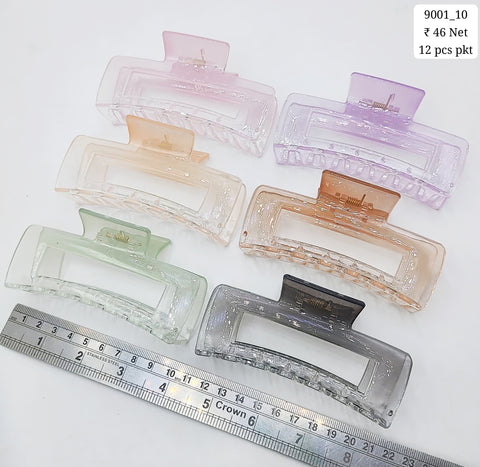 Plastic Hair Clutcher Claw Clip- For Woman & Girl (12 Piece Packet)