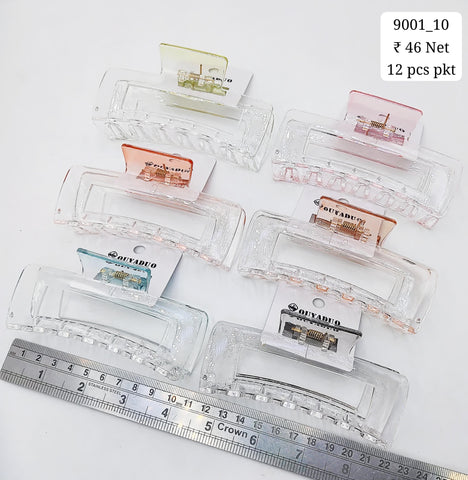 Plastic Hair Clutcher Claw Clip- For Woman & Girl (12 Piece Packet)