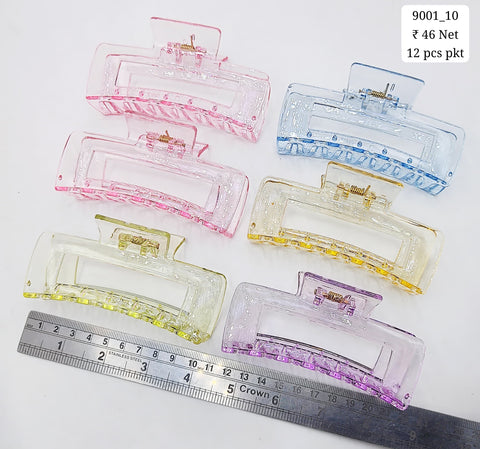 Plastic Hair Clutcher Claw Clip- For Woman & Girl (12 Piece Packet)