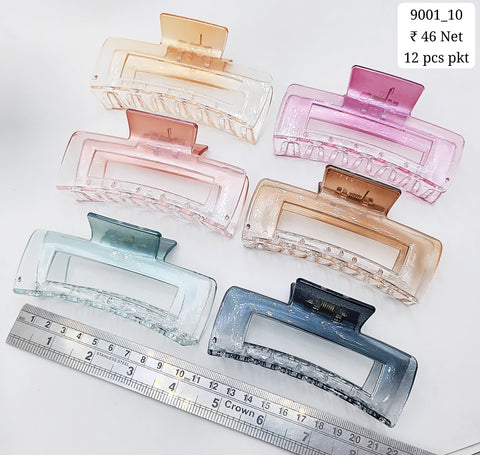 Plastic Hair Clutcher Claw Clip- For Woman & Girl (12 Piece Packet)