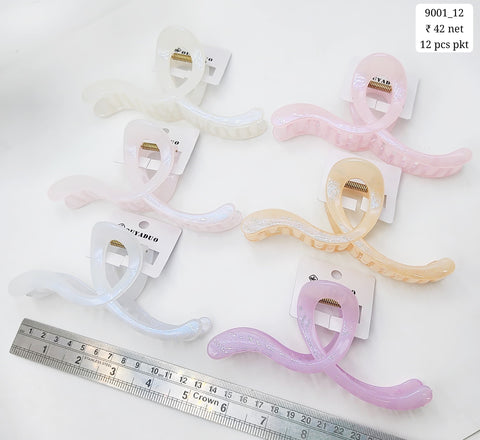 Plastic Hair Clutcher Claw Clip- For Woman & Girl (12 Piece Packet)