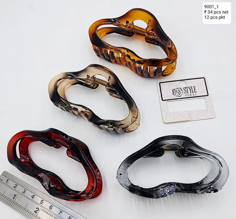 Plastic Hair Clutcher Claw Clip- For Woman & Girl (12 Piece Packet)