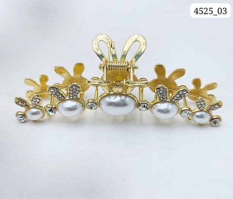 Impression Metal Pearl Flower Hair Clips (Pack of 12)
