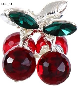 Impression Metal Cherry Design Hair Clips (Pack of 12)