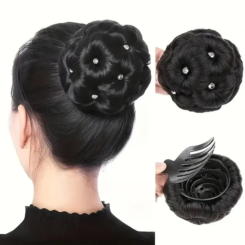 Impression Synthetic Hair/Juda Bun Stone Black Color (Pack of 12)