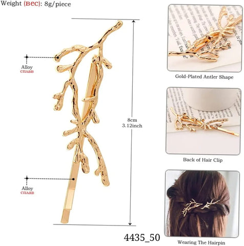 Impression 2pcs Metal Hairpin Silver and Gold Hair Clip (Pack of 12)