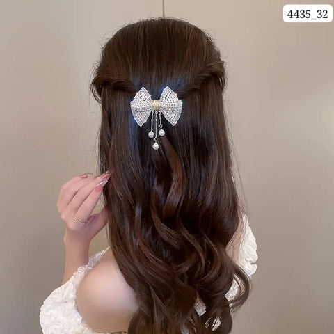 Impression Elegant Glitter Rhinestone Faux Pearl Hair Clip (Pack of 12)