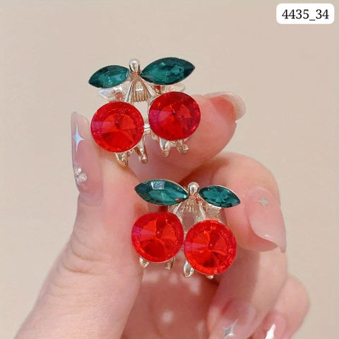 Impression Metal Cherry Design Hair Clips (Pack of 12)