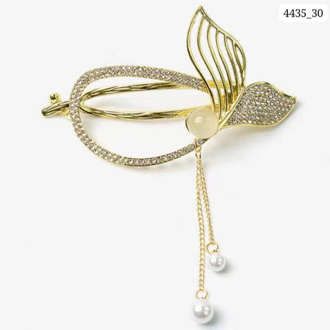 Impression Pearl Leaf Design Hair Clip (Pack of 12)