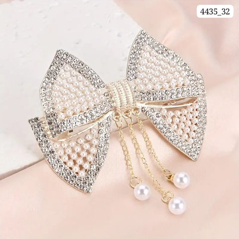 Impression Elegant Glitter Rhinestone Faux Pearl Hair Clip (Pack of 12)