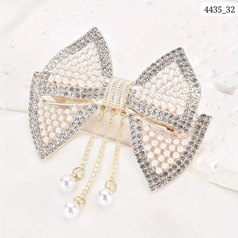 Impression Elegant Glitter Rhinestone Faux Pearl Hair Clip (Pack of 12)