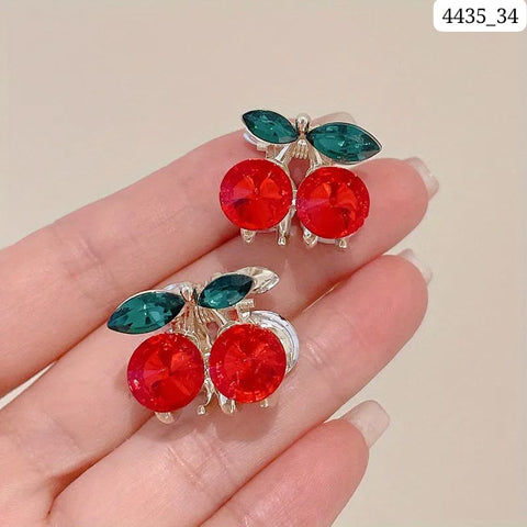 Impression Metal Cherry Design Hair Clips (Pack of 12)