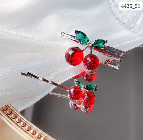 Impression Crystal Cherry Hair Clip and Pin (Pack of 12)