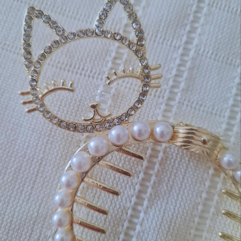 Impression   Pearl Tassel Rhinestone Hair Clasp Bun Maker Claw for Girls High Ponytail Hair Clip Temperament Buckle Headdress